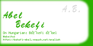 abel bekefi business card